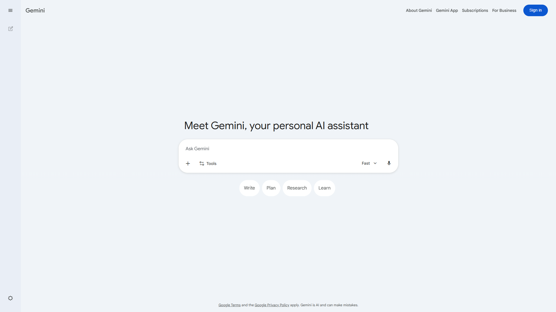 Gemini website screenshot