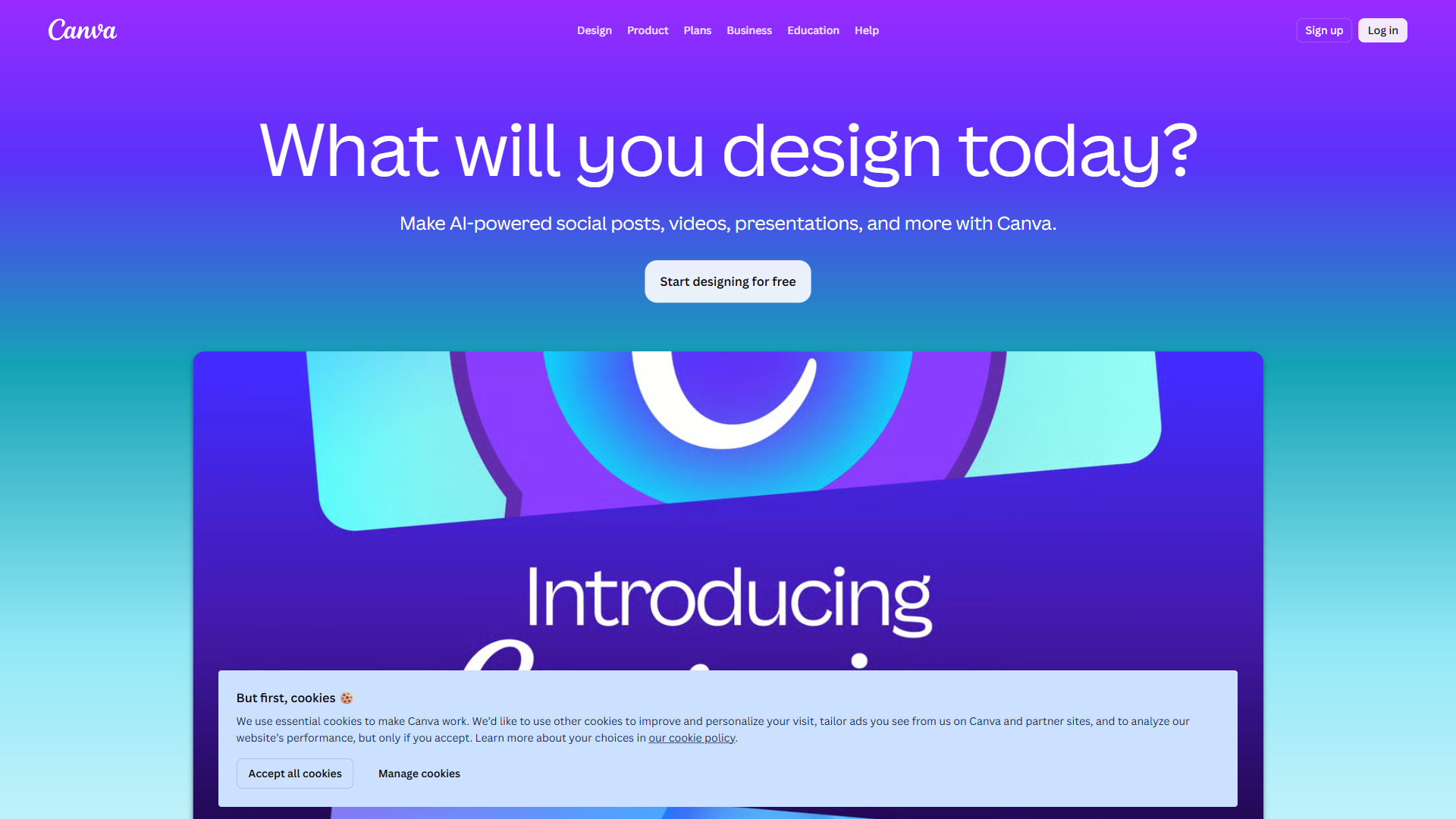 Canva website screenshot