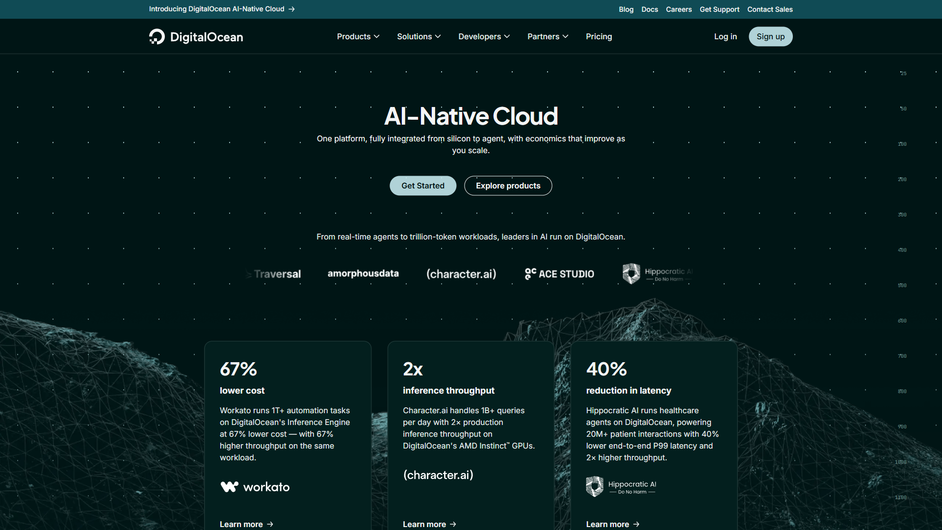 DigitalOcean website screenshot