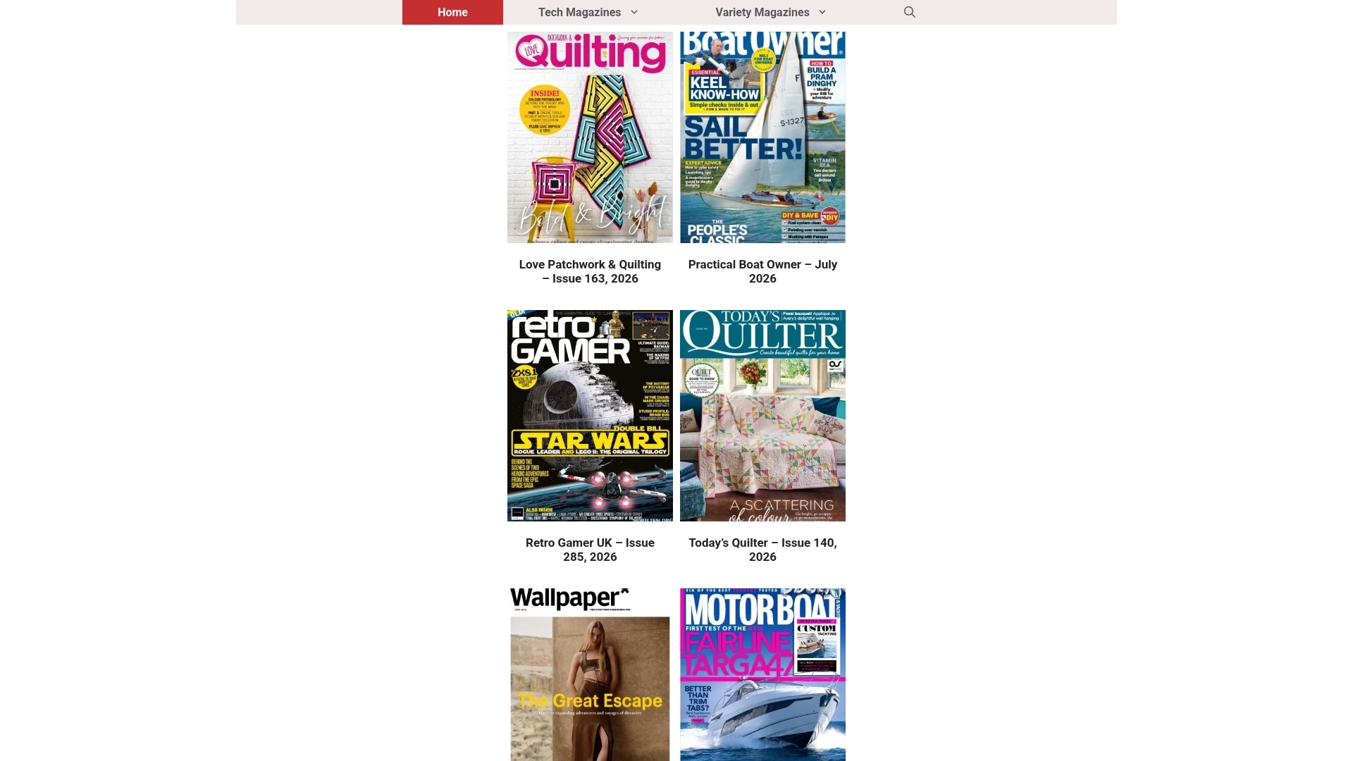 FreeMagazines website screenshot