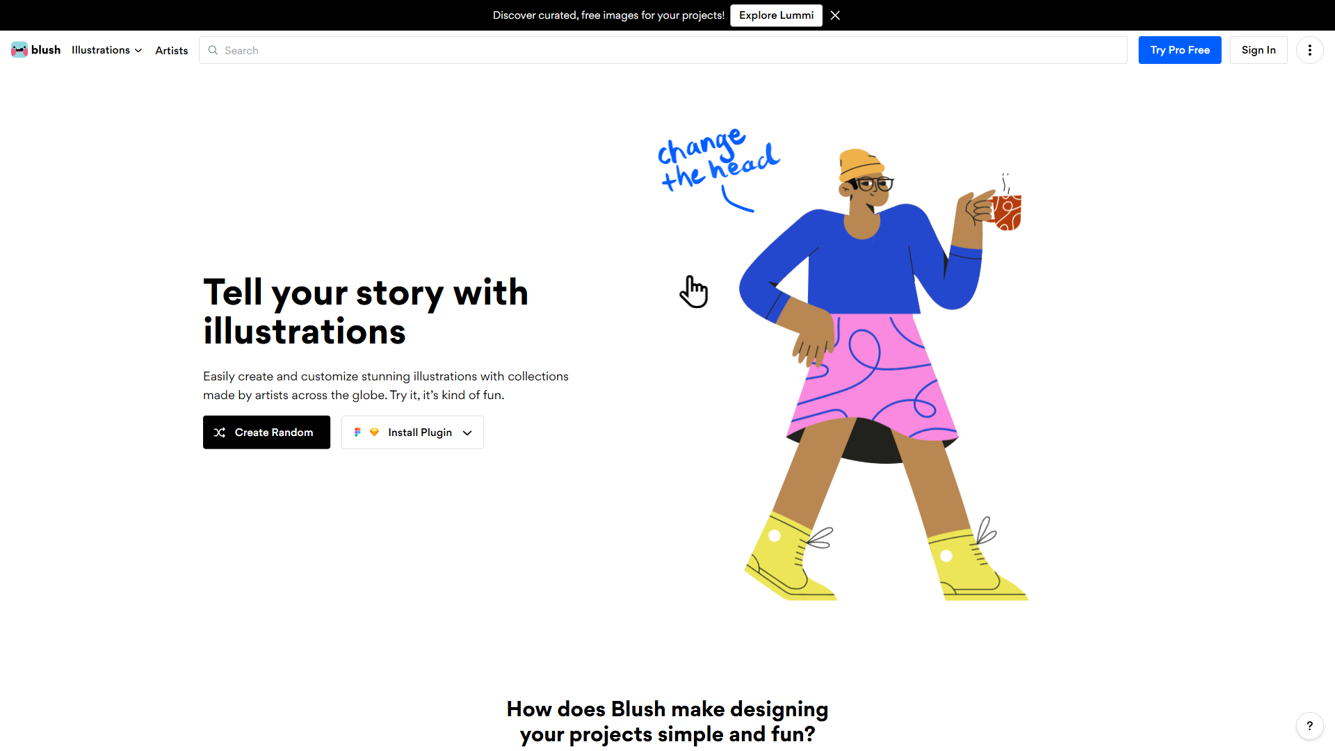 Blush website screenshot
