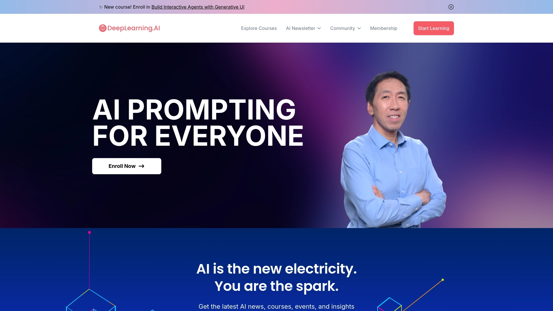 DeepLearning.AI 网站截图